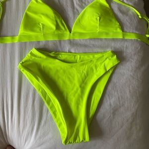 Neon Green High Waisted Bikini